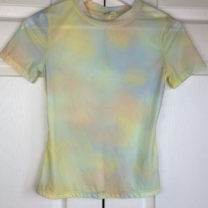 Free People Cap Sleeve Top Tie Dye Green NWOT